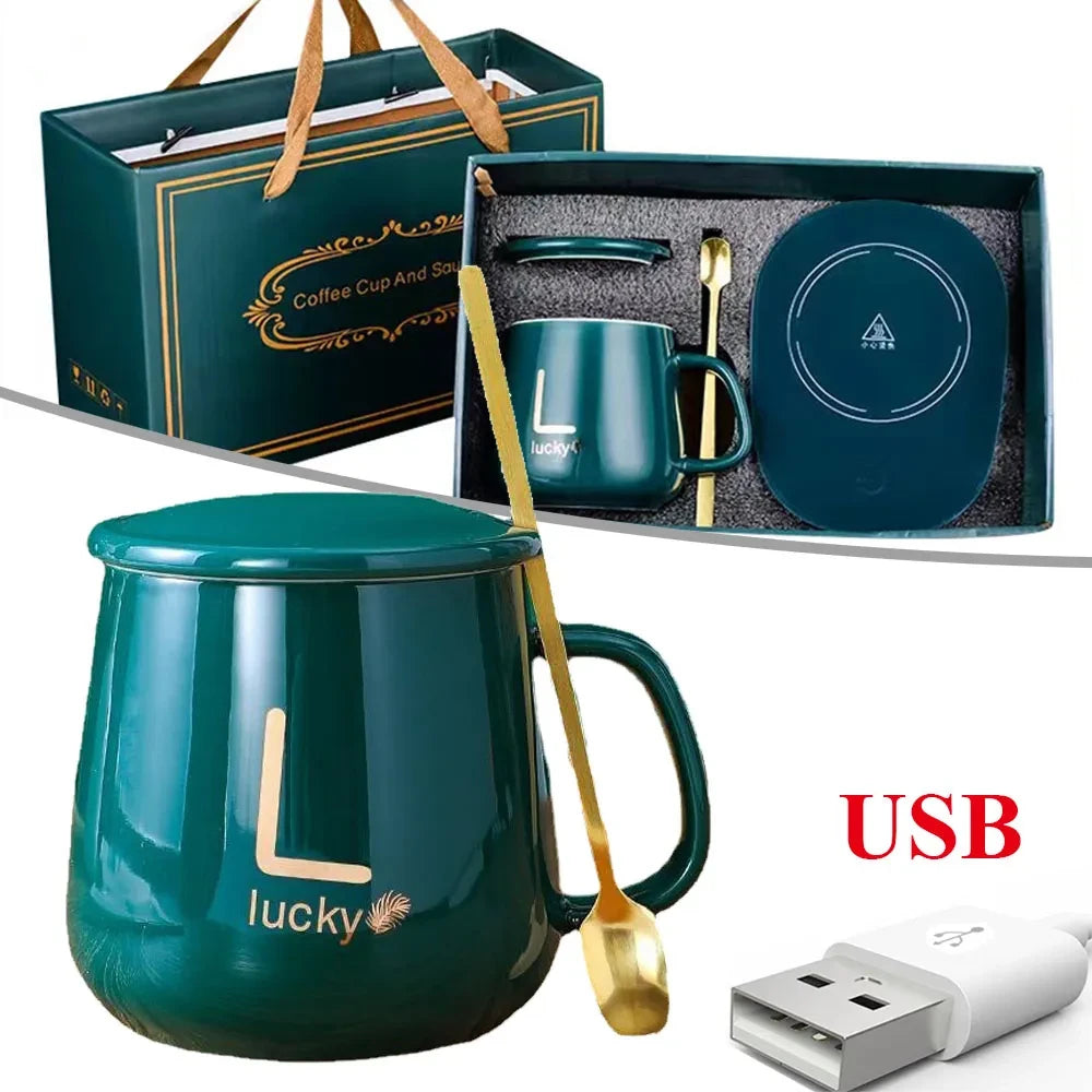 SET DE BASE CALENTADORA DE TAZAS CON MUG